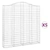 vidaXL kaarekujulised gabioonkorvid 5 tk, 200x30x200/220 cm, raud