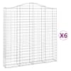 vidaXL kaarekujulised gabioonkorvid 6 tk, 200x30x200/220 cm, raud