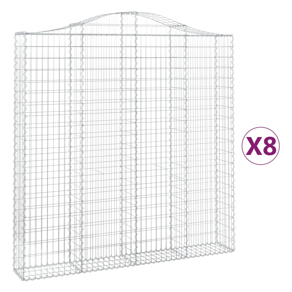 vidaXL Schanskorven 8 st gewelfd 200x30x200/220 cm ijzer