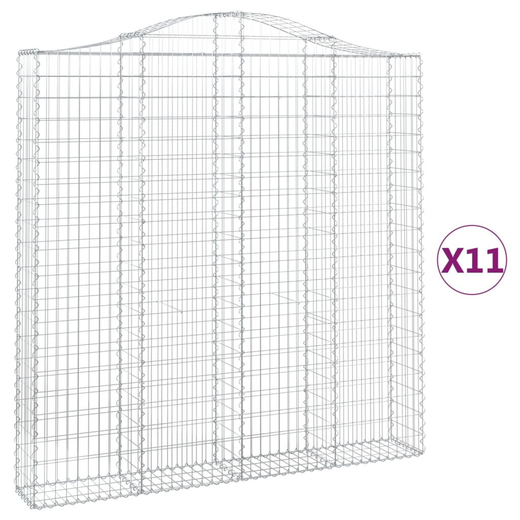 11 db íves horganyzott vas gabion kosár 200x30x200/220 cm