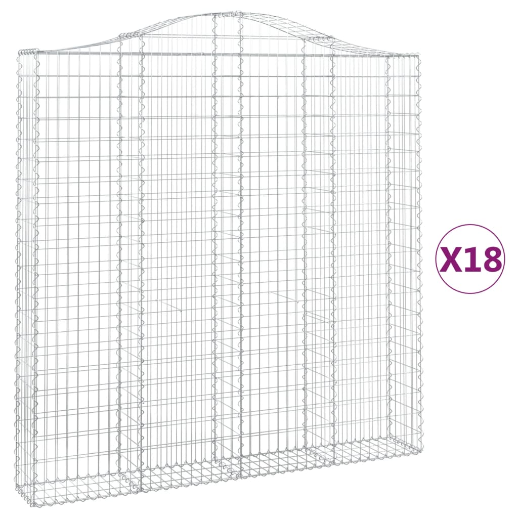 18 db íves horganyzott vas gabion kosár 200x30x200/220 cm