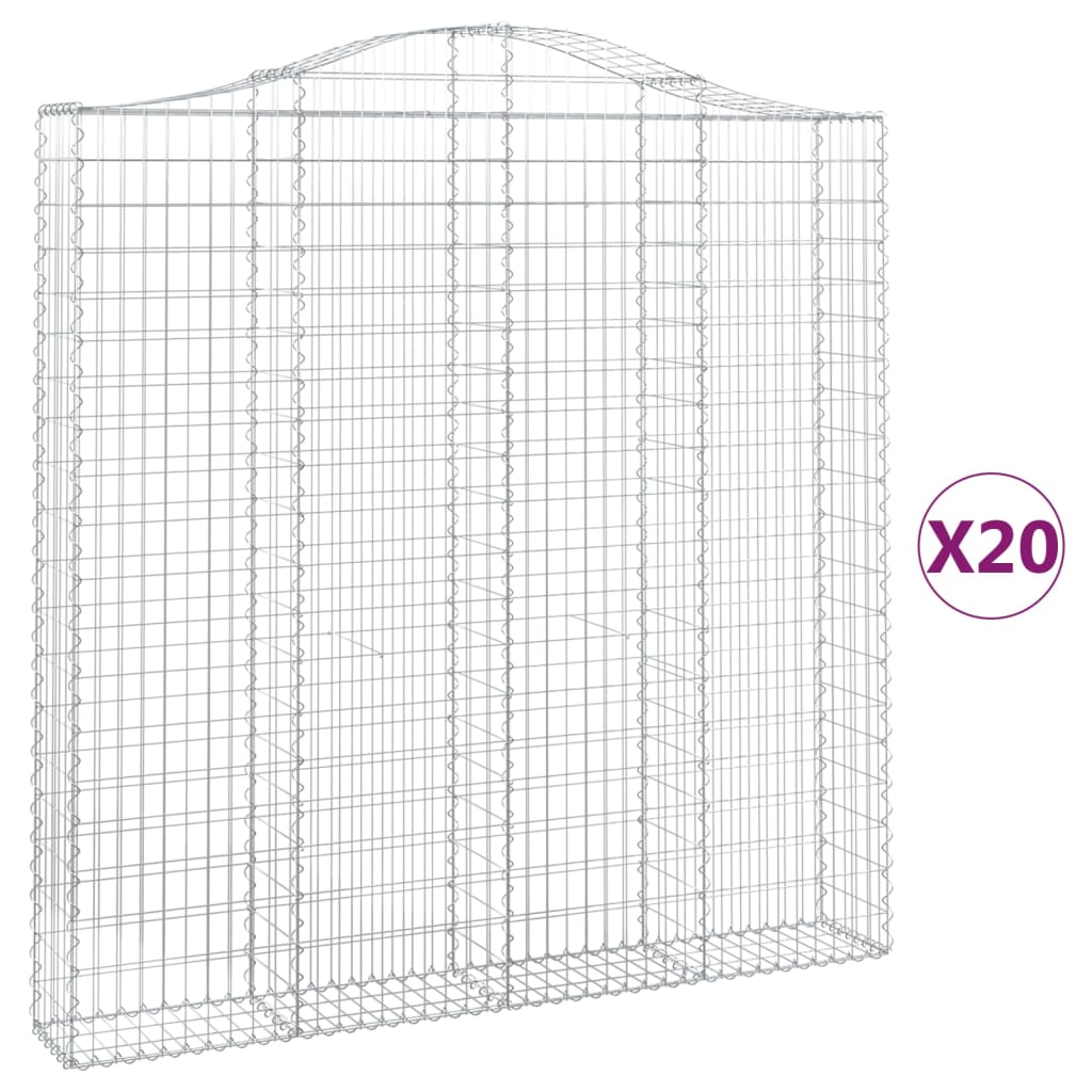 20 db íves horganyzott vas gabion kosár 200x30x200/220 cm