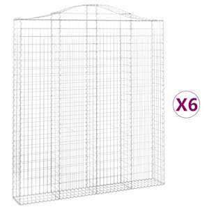Klenuté gabionové koše 6 ks 200x30x220/240cm pozinkované železo - obrázek 2