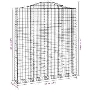 Klenuté gabionové koše 6 ks 200x30x220/240cm pozinkované železo - obrázek 6