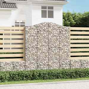 Klenuté gabionové koše 6 ks 200x30x220/240cm pozinkované železo