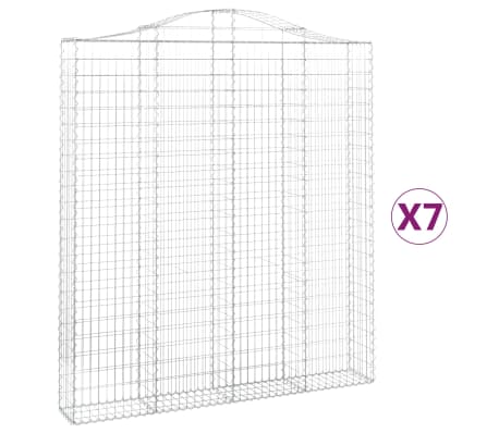 vidaXL Paniers &agrave; gabions arqu&eacute;s 7 pcs 200x30x220/240 cm fer galvanis&eacute;
