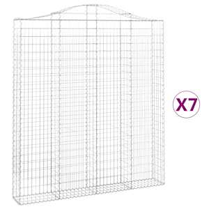 vidaXL Paniers &agrave; gabions arqu&eacute;s 7 pcs 200x30x220/240 cm fer galvanis&eacute;
