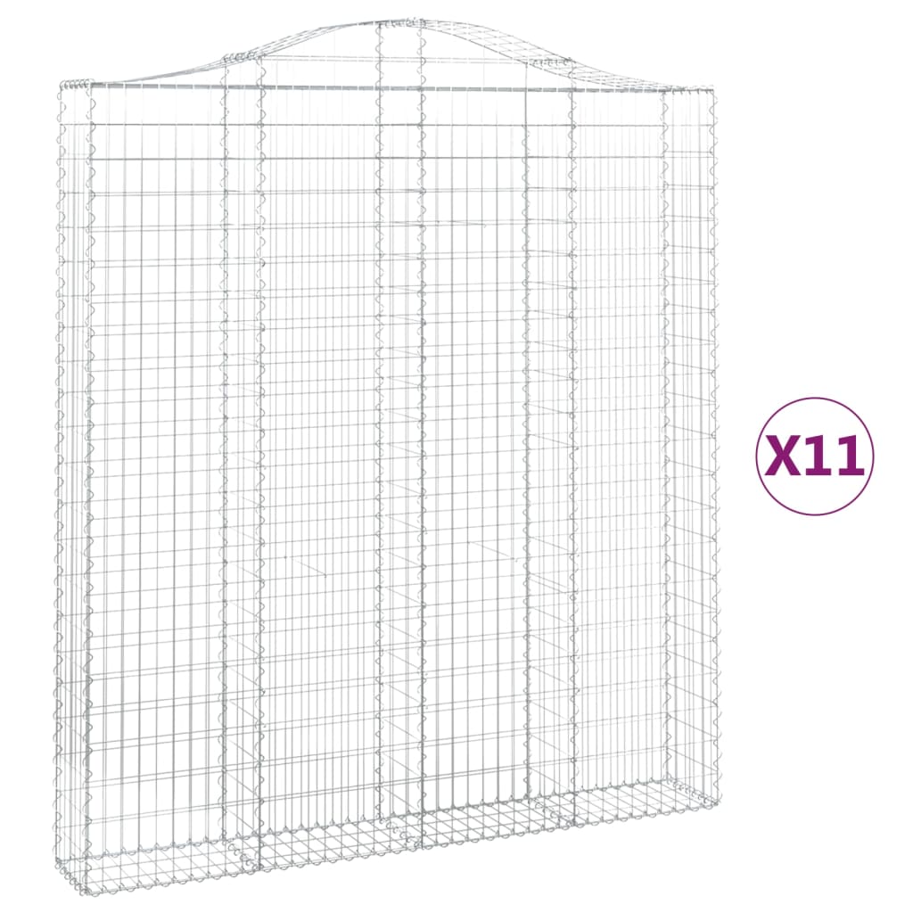 11 db íves horganyzott vas gabion kosár 200x30x220/240 cm