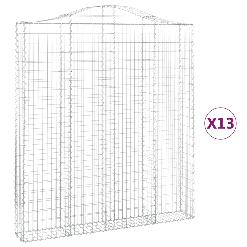 13 db íves horganyzott vas gabion kosár 200x30x220/240 cm