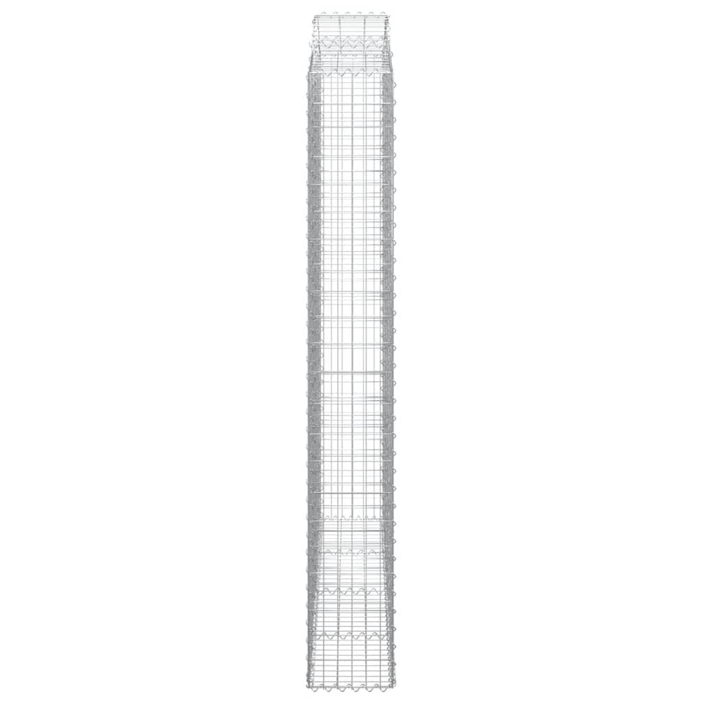 Coșuri gabion arcuite, 15 buc 200x30x220/240cm, fier galvanizat
