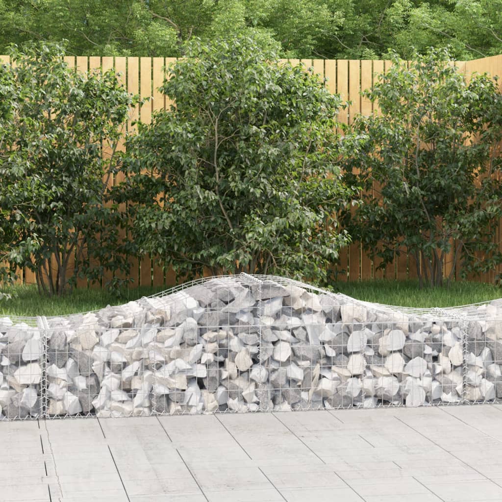 vidaXL Coșuri gabion arcuite 2 buc, 200x50x40/60 cm, fier galvanizat