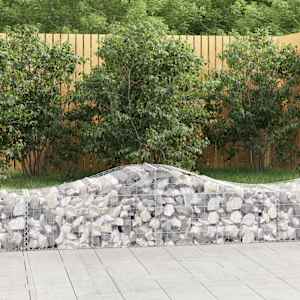 Obokane gabion košare 5 kosov 200x50x40/60 cm pocinkano železo