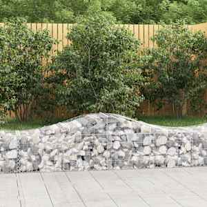 Obokane gabion košare 11 kosov 200x50x40/60 cm pocinkano železo