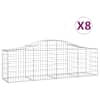 vidaXL kaarekujulised gabioonkorvid 8 tk, 200x50x60/80 cm, raud