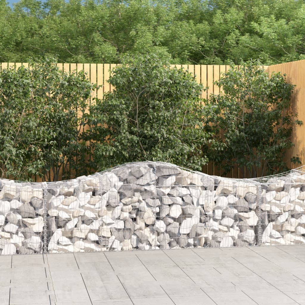 vidaXL Coșuri gabion arcuite 10 buc, 200x50x60/80 cm, fier galvanizat