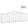 vidaXL kaarekujulised gabioonkorvid 15 tk, 200x50x60/80 cm, raud