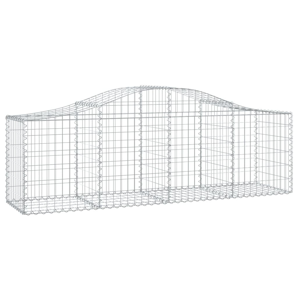 vidaXL Schanskorven 25 st gewelfd 200x50x60/80 cm gegalvaniseerd ijzer afbeelding