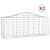 vidaXL kaarekujulised gabioonkorvid 2, 200x50x80/100 cm tsingitud raud