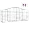 vidaXL kaarekujulised gabioonkorvid 3, 200x50x80/100 cm tsingitud raud