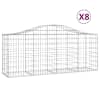 vidaXL kaarekujulised gabioonkorvid 8, 200x50x80/100 cm tsingitud raud