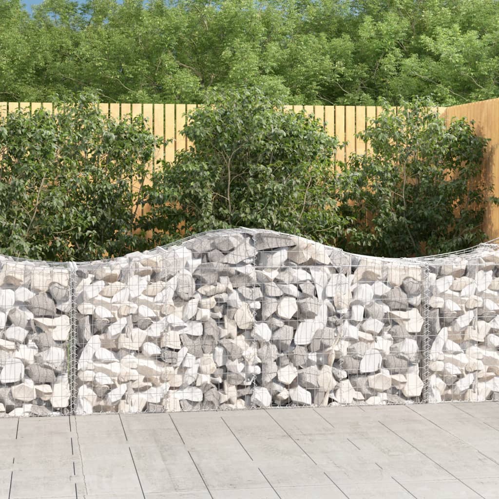 vidaXL Coșuri gabion arcuite 8 buc, 200x50x80/100 cm, fier galvanizat