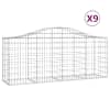 vidaXL kaarekujulised gabioonkorvid 9, 200x50x80/100 cm tsingitud raud