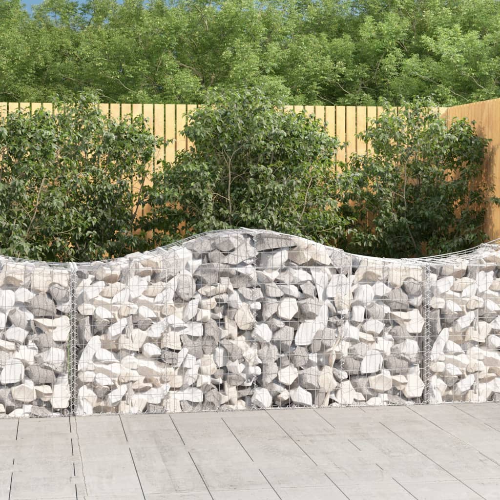 vidaXL Coșuri gabion arcuite 9 buc, 200x50x80/100 cm, fier galvanizat