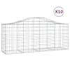 vidaXL kaarekujulised gabioonkorvid 10, 200x50x80/100cm tsingitud raud