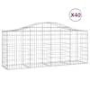 vidaXL kaarekujulised gabioonkorvid 40, 200x50x80/100cm tsingitud raud