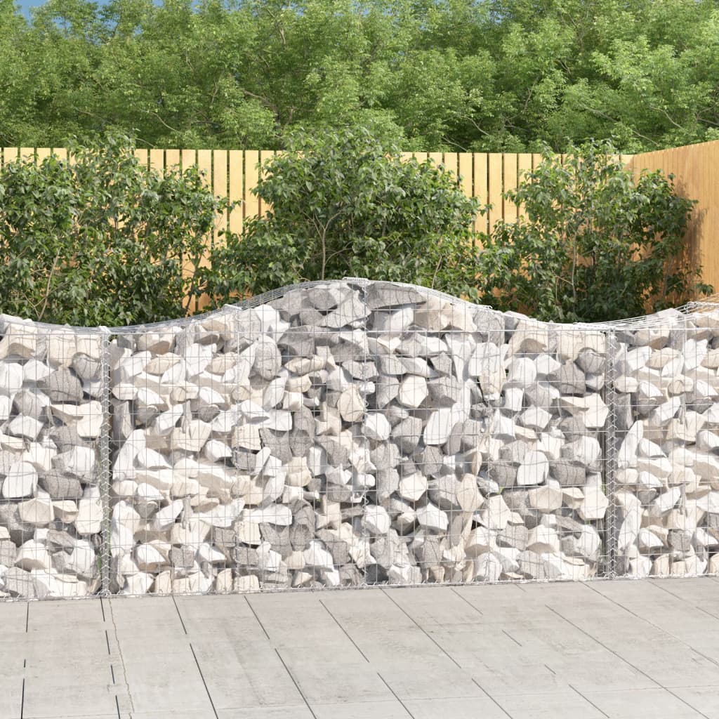 vidaXL Coșuri gabion arcuite 2 buc, 200x50x100/120 cm fier galvanizat