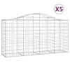 vidaXL kaarekujulised gabioonkorvid 5 tk, 200x50x100/120 cm, raud
