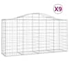 vidaXL kaarekujulised gabioonkorvid 9 tk, 200x50x100/120 cm, raud