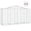 vidaXL kaarekujulised gabioonkorvid 11 tk, 200x50x100/120 cm, raud
