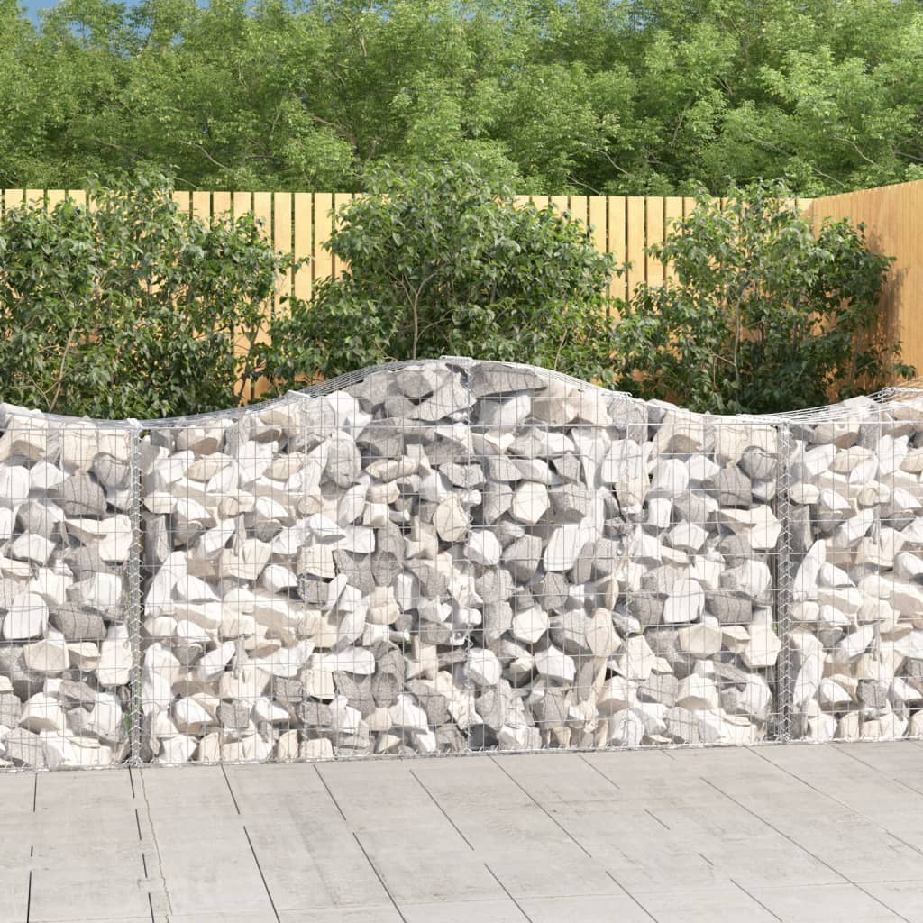 Paniers à gabions arqués 18 pcs 200x50x100/120 cm fer galvanisé