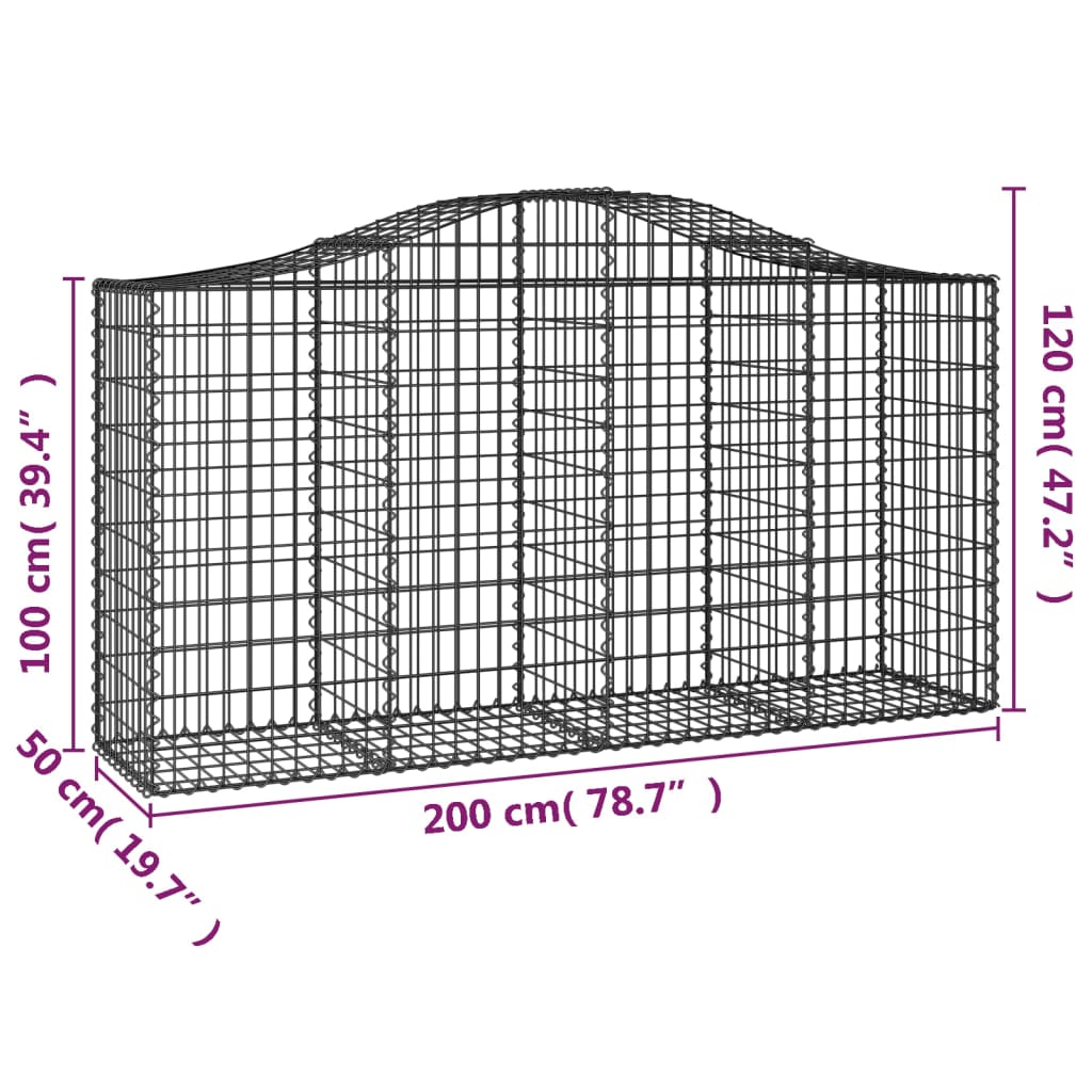 Габионни кошници арка 20 бр 200x50x100/120см поцинковано желязо