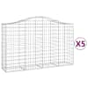 vidaXL kaarekujulised gabioonkorvid 5 tk, 200x50x120/140 cm, raud