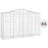 vidaXL kaarekujulised gabioonkorvid 6 tk, 200x50x120/140 cm, raud