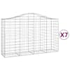 vidaXL kaarekujulised gabioonkorvid 7 tk, 200x50x120/140 cm, raud
