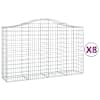 vidaXL kaarekujulised gabioonkorvid 8 tk, 200x50x120/140 cm, raud