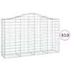 vidaXL kaarekujulised gabioonkorvid 10 tk, 200x50x120/140 cm, raud