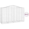 vidaXL kaarekujulised gabioonkorvid 12 tk, 200x50x120/140 cm, raud