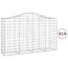 vidaXL kaarekujulised gabioonkorvid 14 tk, 200x50x120/140 cm, raud