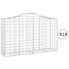 vidaXL kaarekujulised gabioonkorvid 18 tk, 200x50x120/140 cm, raud