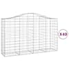vidaXL kaarekujulised gabioonkorvid 40 tk, 200x50x120/140 cm, raud