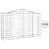 vidaXL kaarekujulised gabioonkorvid 50 tk, 200x50x120/140 cm, raud