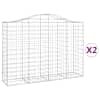 vidaXL kaarekujulised gabioonkorvid 2 tk, 200x50x140/160 cm, raud