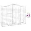vidaXL kaarekujulised gabioonkorvid 5 tk, 200x50x140/160 cm, raud