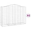 vidaXL kaarekujulised gabioonkorvid 6 tk, 200x50x140/160 cm, raud