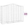 vidaXL kaarekujulised gabioonkorvid 9 tk, 200x50x140/160 cm, raud