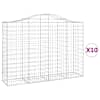 vidaXL kaarekujulised gabioonkorvid 10 tk, 200x50x140/160 cm, raud